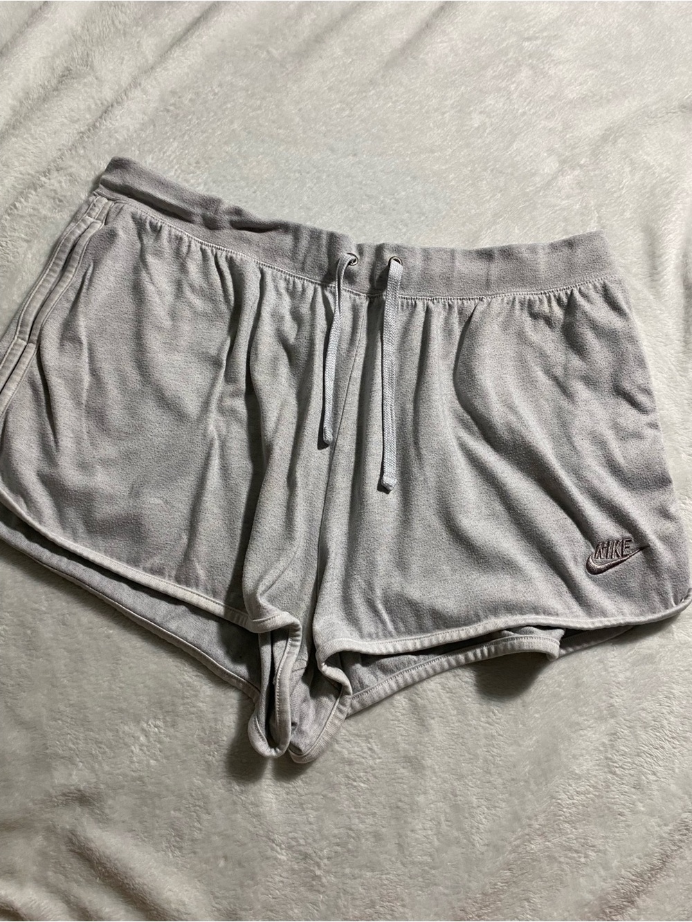 Nike Women's Light Gray Terry Lounge Athletic Shorts